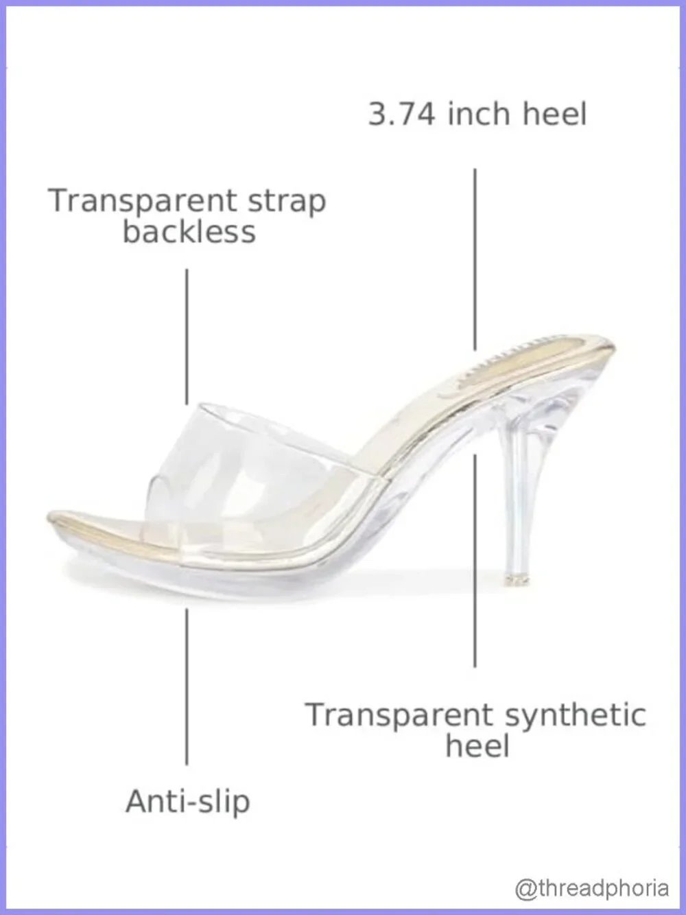 Clear Stiletto Heels Open Toe Slip On Mules TPU High Heel Sandals